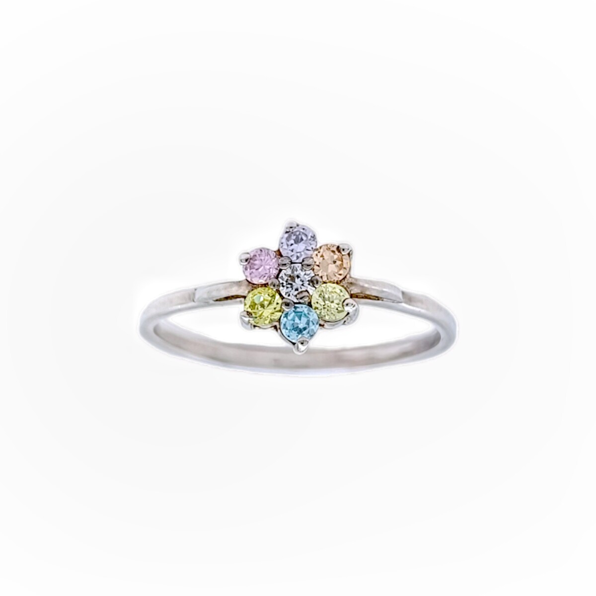 Anillo Flor-Plata 925-Piedra Zirconia Varias -AN3254 - conpiedra 
