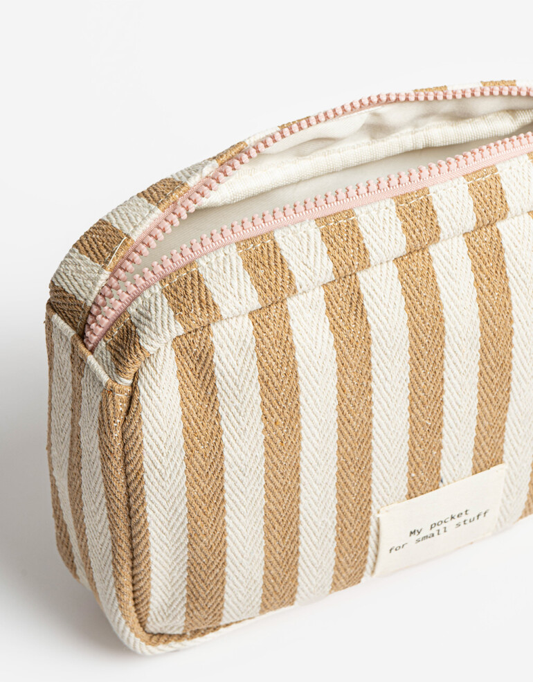 Porta Cosméticos Portacosméticos Rayado - Marron Beige