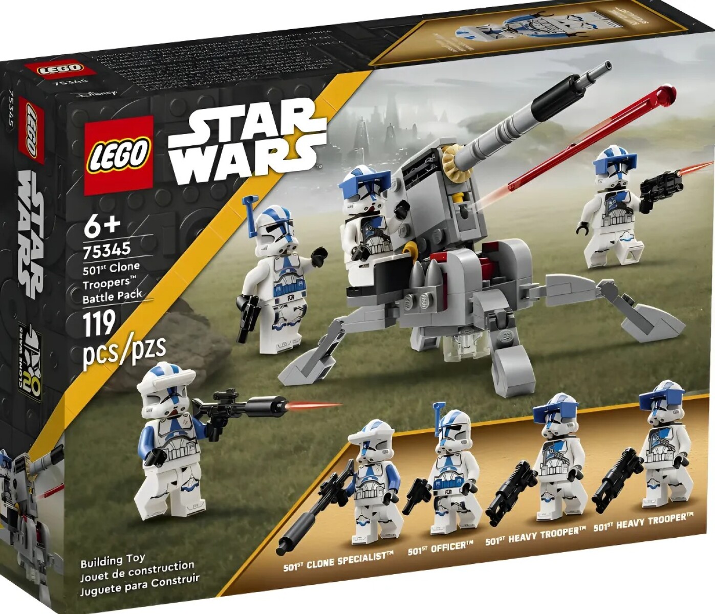 Lego Star Wars Set Soldados Clon 501 + Cañon Stormtrooper 