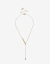 Collares Cortos Strass Collar En Y Con Strass - Dorado