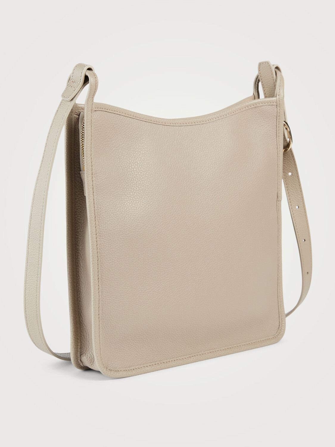 Longchamp -Cartera de cuero cruzada, Zipped Gris