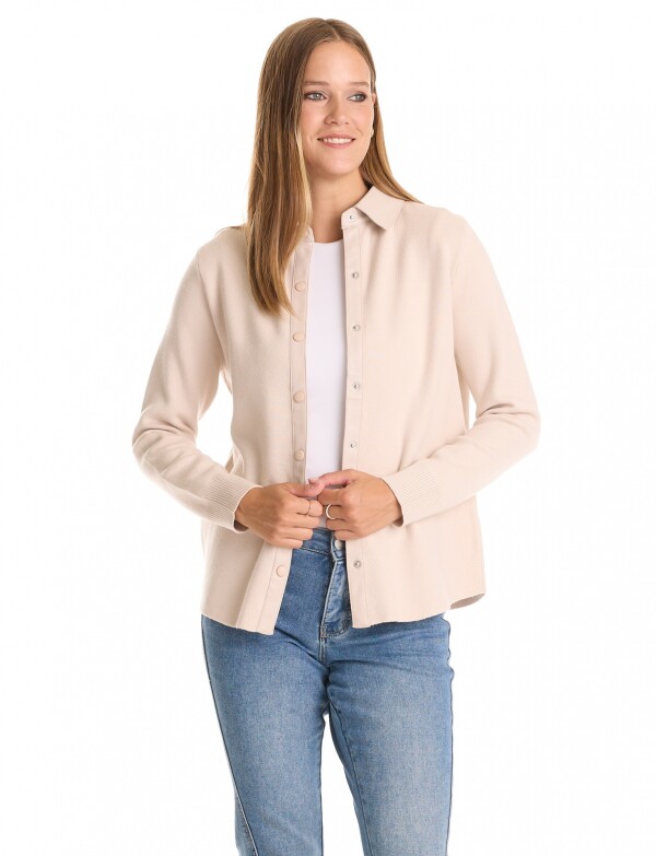 Sobrecamisa Combinada Eco Cuero BEIGE