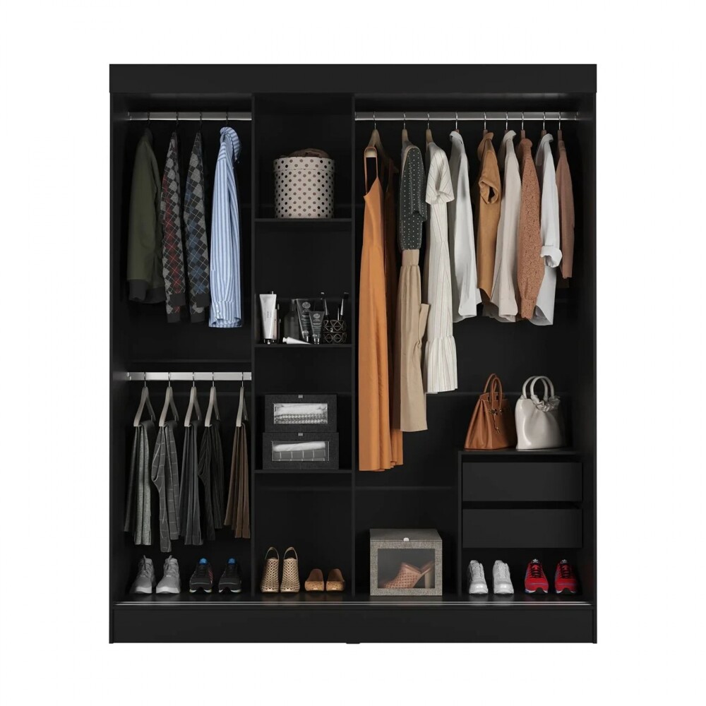 Ropero 3 Puertas Wardrobe Negro Mate