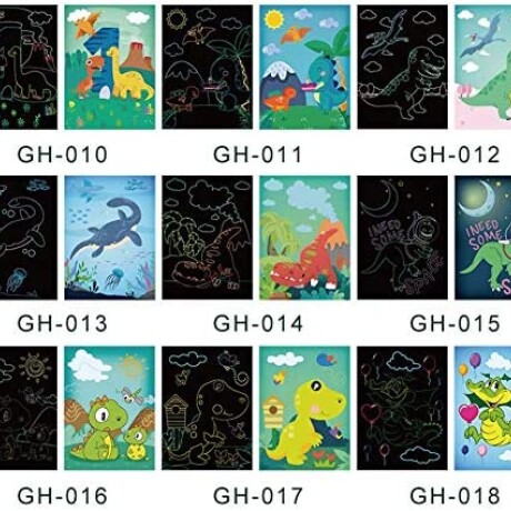 Hojas Papel Scratch Dino 001