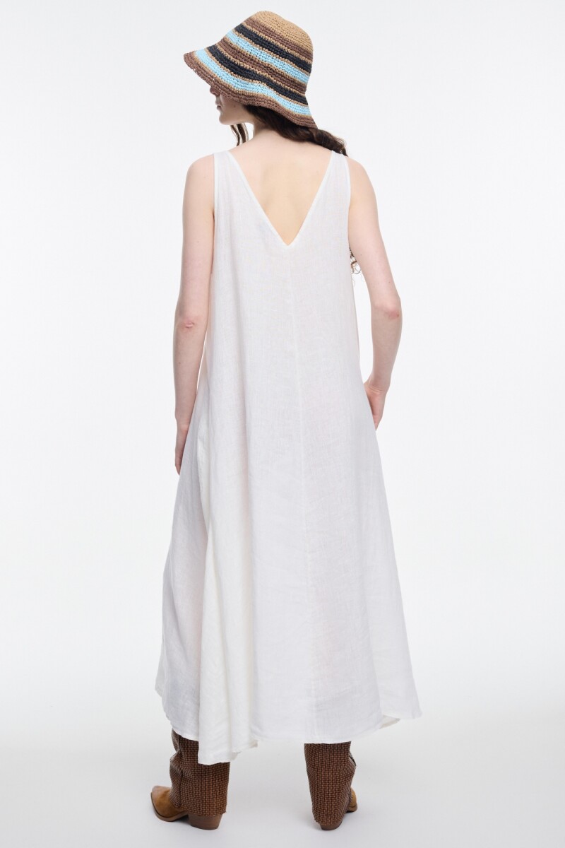 VESTIDO ESCOTE V Crudo