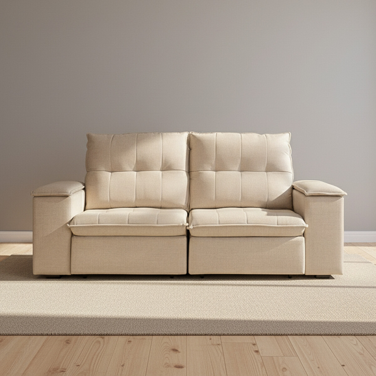 SOFA RETRACTIL - 3 CUERPOS TELA NATURAL-BEIGE ATLANTA BEIGE 