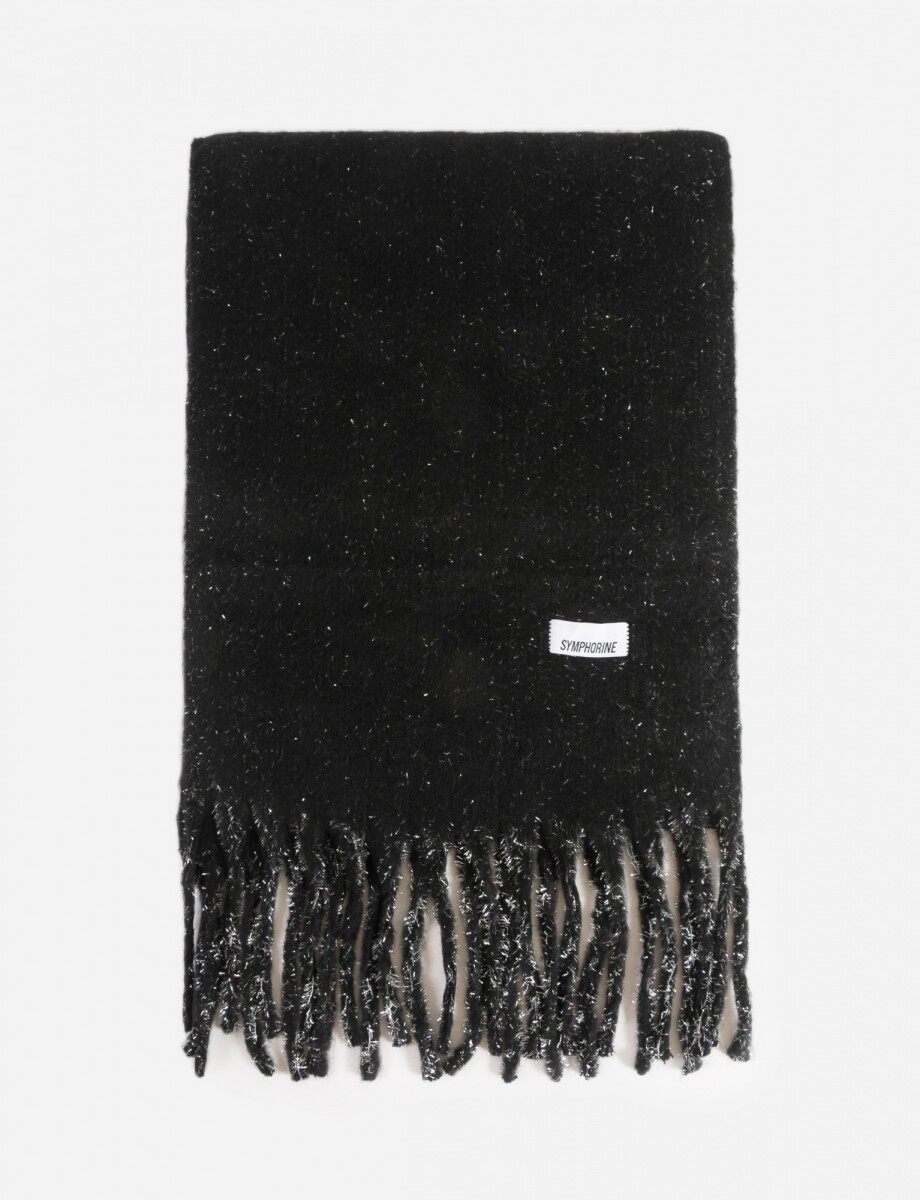 Bufanda lisa lurex - negro 