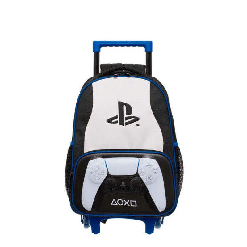 Mochila Play Station Con Carro Negro - Azul