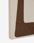 Cuadro abstracto Salmi de lino beige y marrón 100 x 70 cm