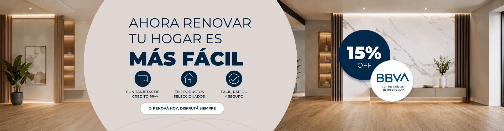 15% de Descuento con tarjetas de crédito de BBVA