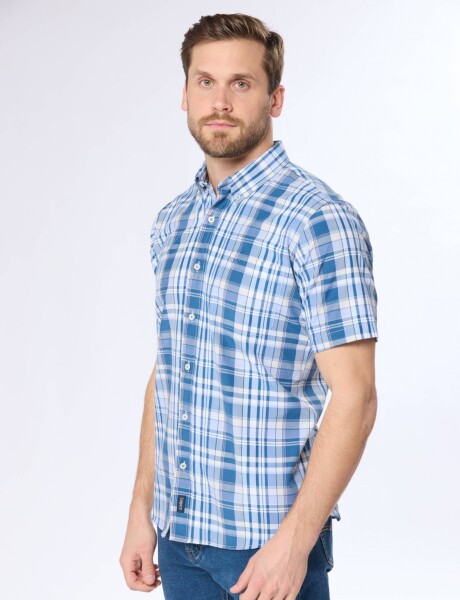 CAMISA SPORT A CUADROS Azul