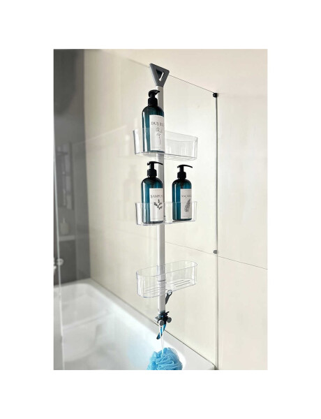 ESTANTE DE BAÑO AJUSTABLE EN ALTURA H.70CM TRANSPA ESTANTE DE BAÑO AJUSTABLE EN ALTURA H.70CM TRANSPA