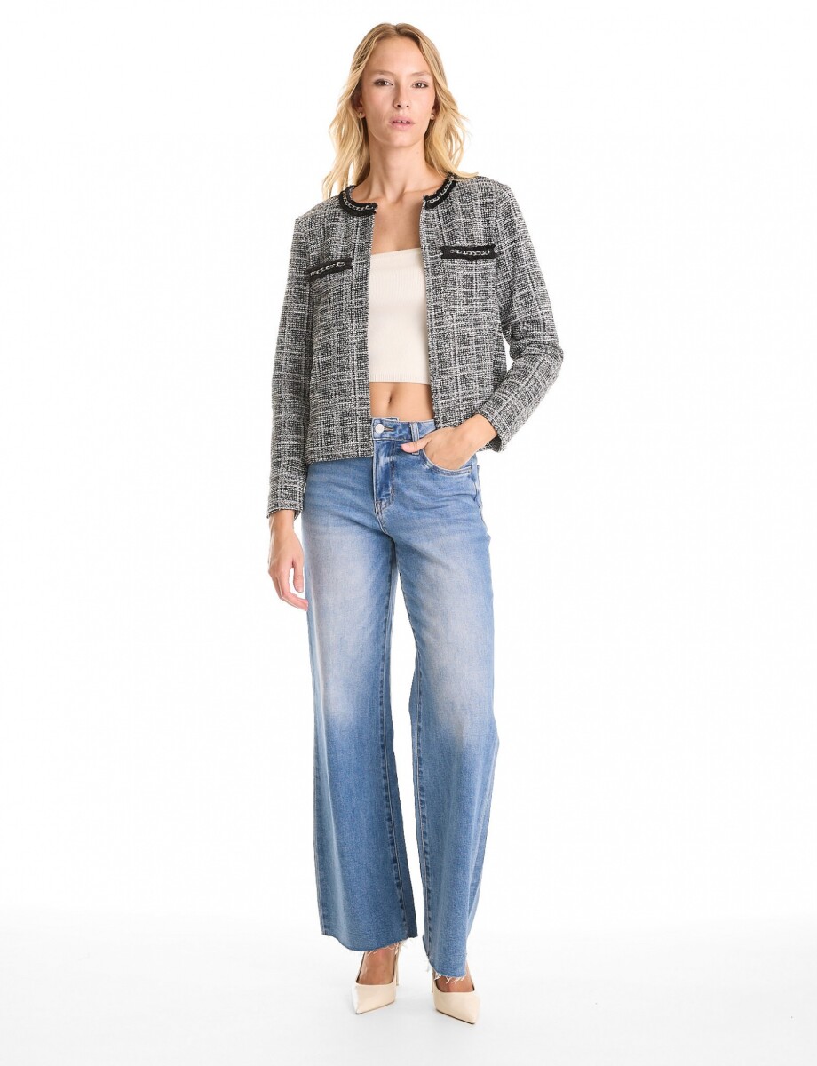 Chaqueta Tweed - Negro/blanco 