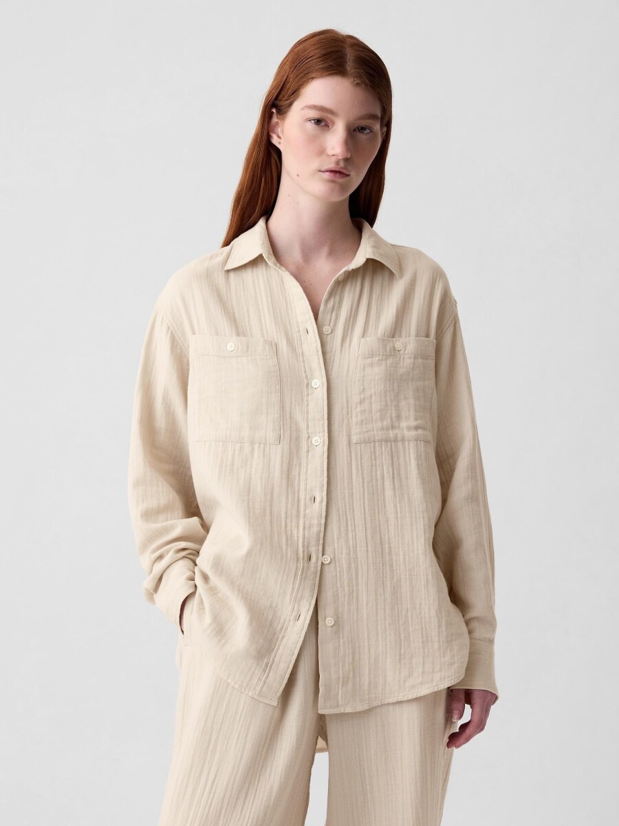 Camisa Oversized Muselina Mujer - Bedrock 291 