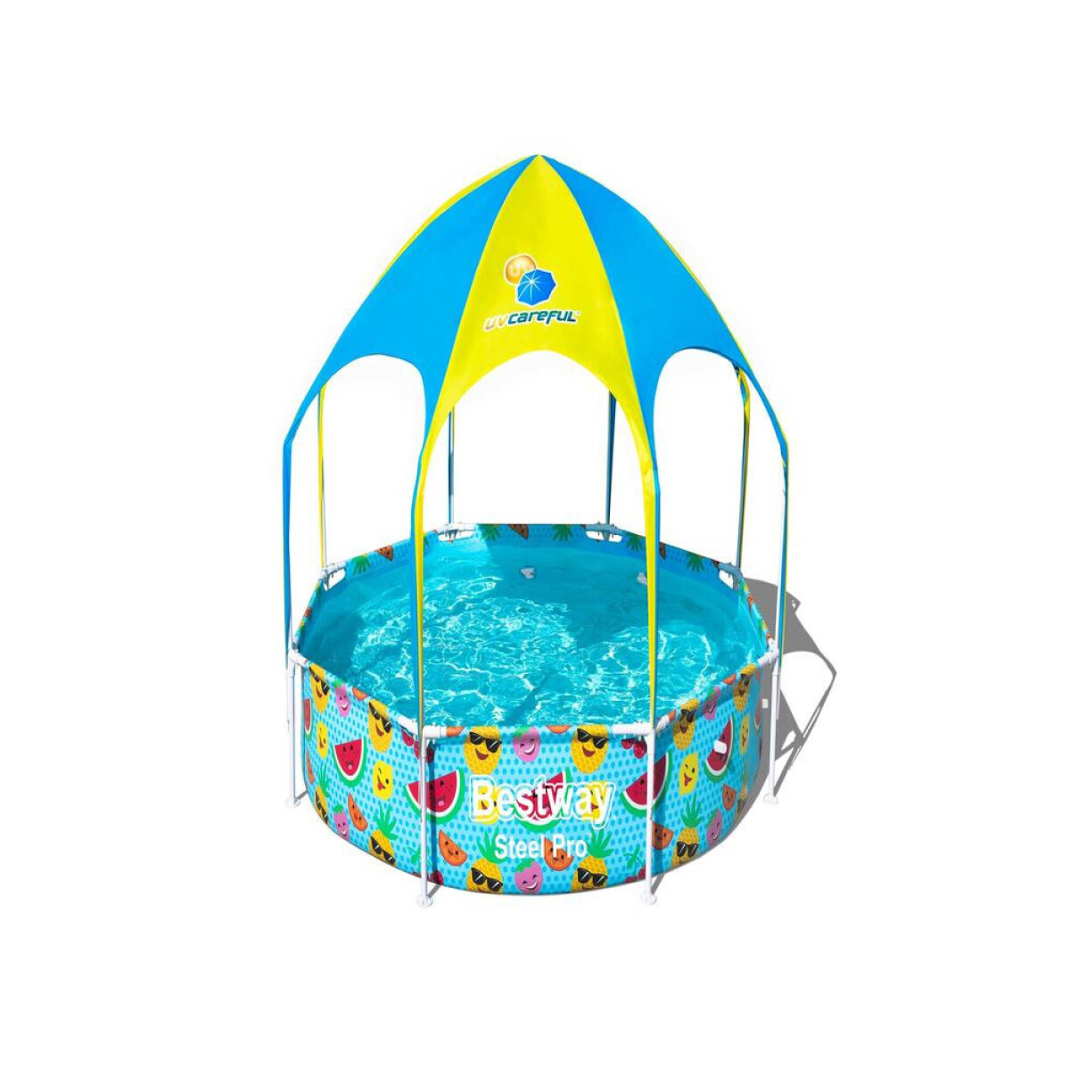 Piscina Steel Pro Infantil con Toldo UV Bestway 56432 - Diversión y Protección Solar Todo el Verano 