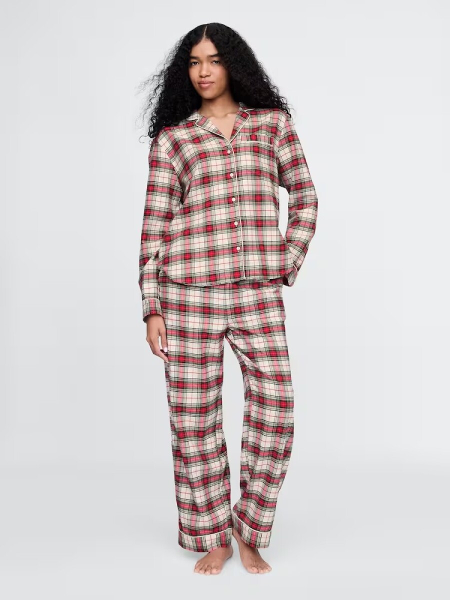 Pijama Conjunto Camisa Y Pantalón Mujer - Fs White Tartan 