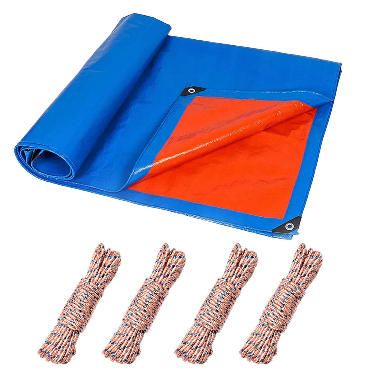 Lona Toldo Impermeable Uv Carpa 4x4mt+4 Cuerda 5mt 
