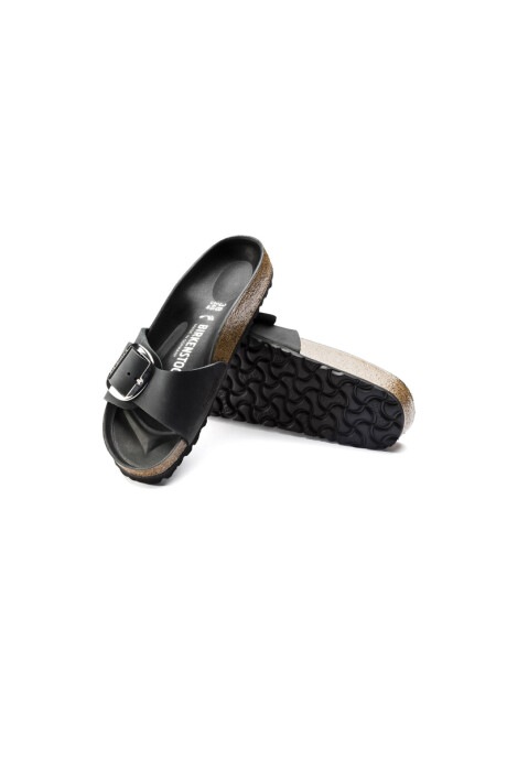 Sandalia Madrid Big Buckle Oiled Leather - Estrecho Negro
