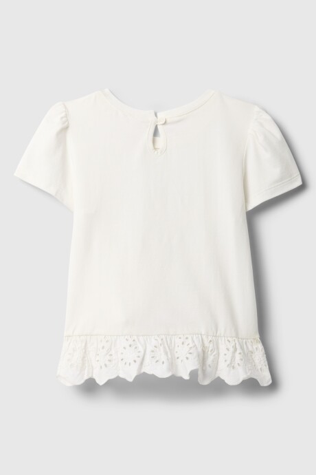 Remera Tunic Con Broderie Toddler Niña New Off White