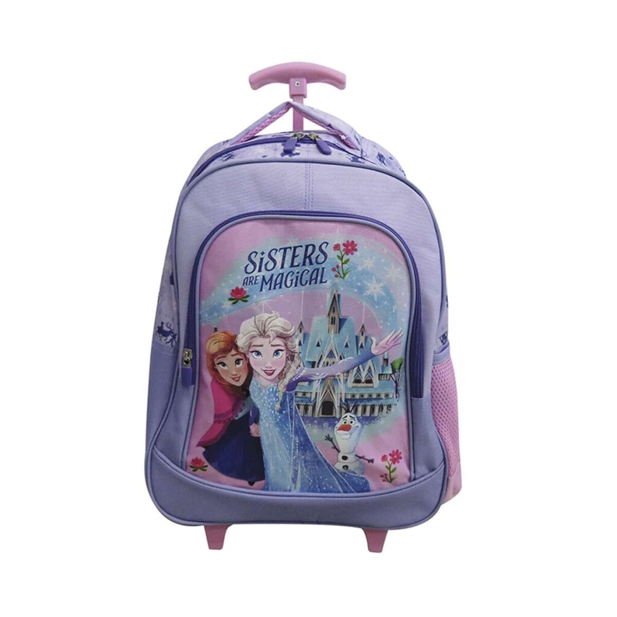 Mochila Infantil Frozen con Carro Jacquard Grande 40 x 30 cm - Lila 