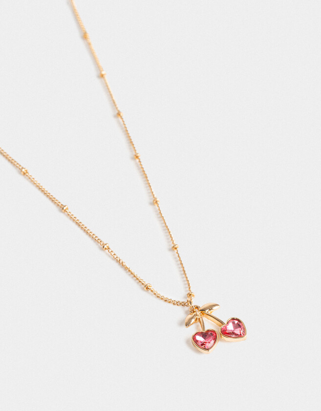 Cadena Corta con Dije Con strass Cadena Corta Dije Cherry - Dorado