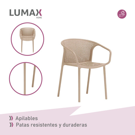 Set de 4 Sillas de jardin exterior diseño Taupe Set de 4 Sillas de jardin exterior diseño Taupe