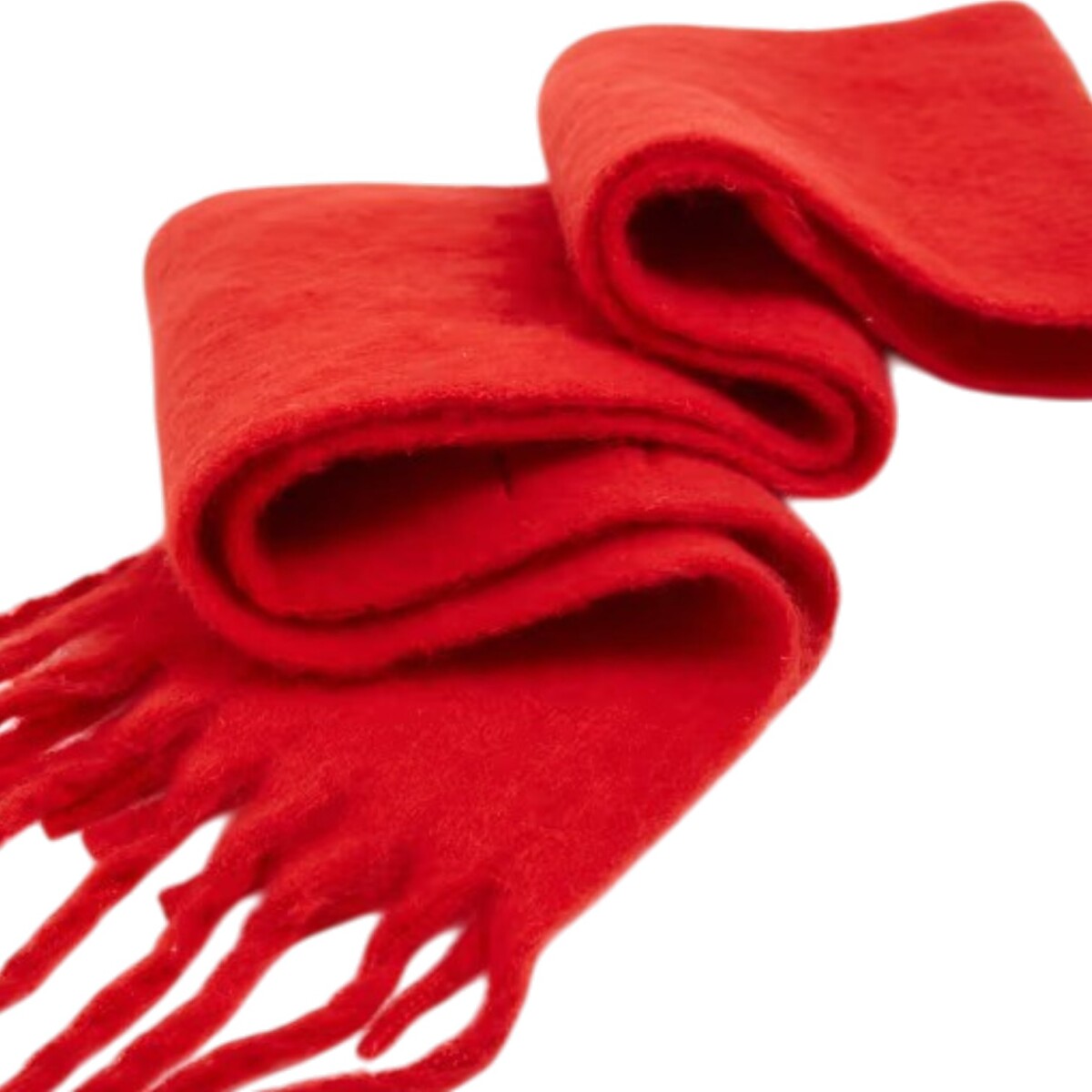 Bufanda Cálida Color Liso - Rojo 