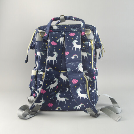 Mochila Maternal Unicornio Fondo Azul