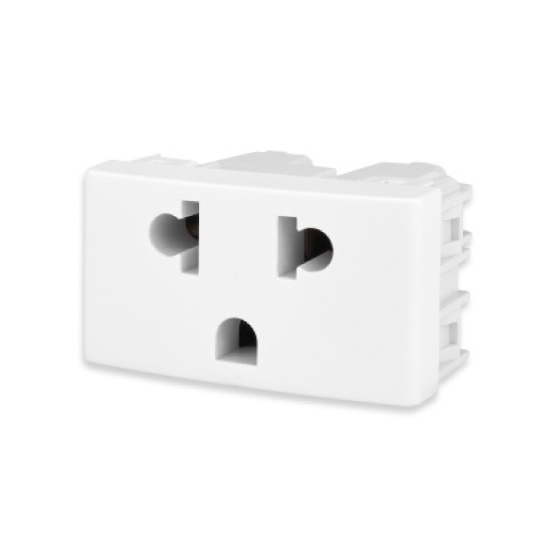 MODULO TOMA AMERICANA COMBINADA C/TIERRA DESPL. BLANCO MODULO TOMA AMERICANA COMBINADA C/TIERRA DESPL. BLANCO