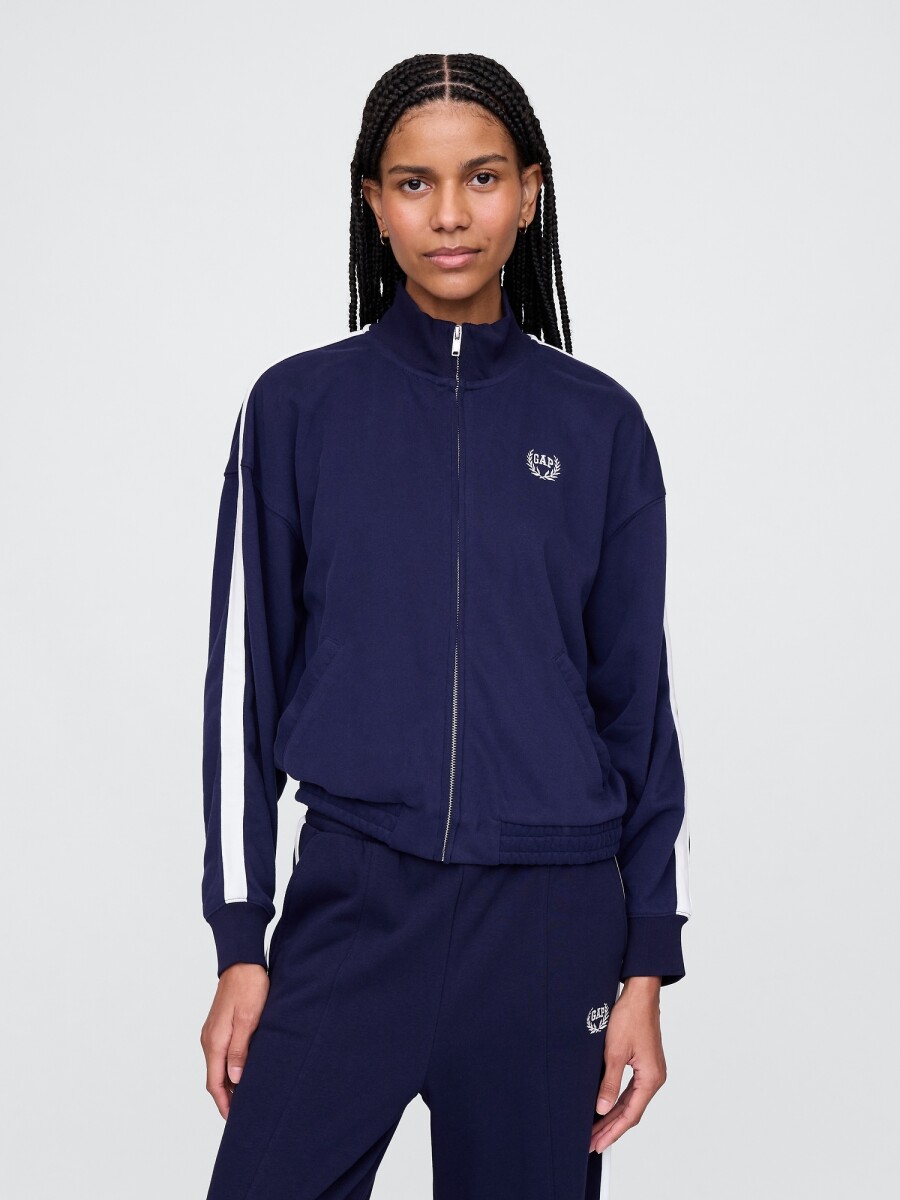 Campera Deportiva Logo Gap Sin Felpa Mujer - Navy Uniform 