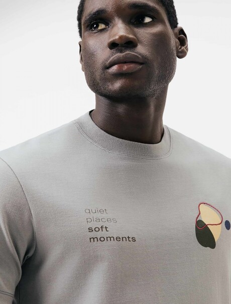 CAMISETA CON ESTAMPA GRIS