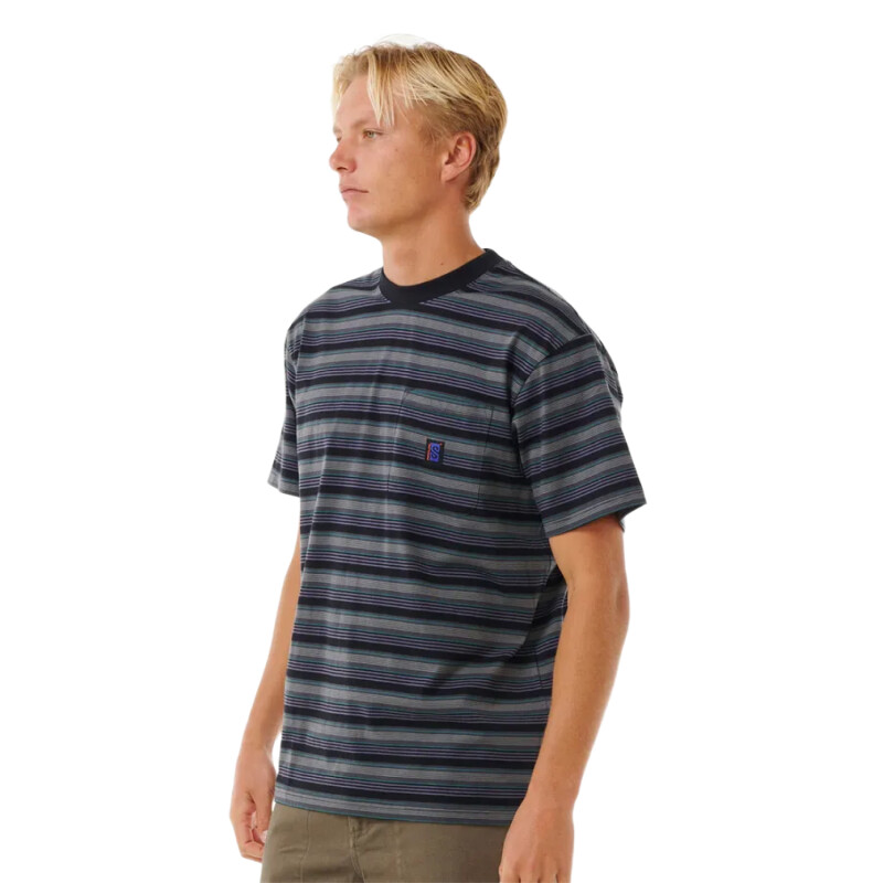 Remera Rip Curl Search Stripe Tee - Negro Remera Rip Curl Search Stripe Tee - Negro