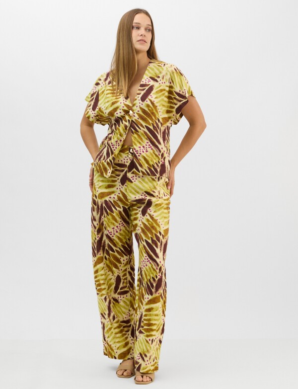 Conjunto Estampado Con Motivos Abstractos MULTI/VERDE