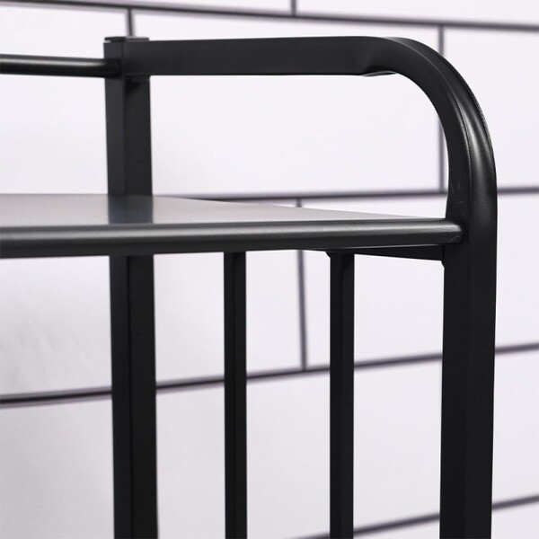 Rack 3 Estantes Metal Rueditas Mueble Organizador Estanteria Variante Color Negro