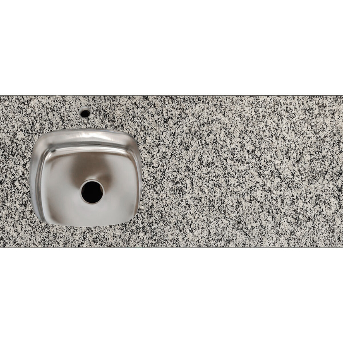 Mesada De Granito Gris Perla Con Pileta Izquierda Con Hueco Para Grifería / 122x52 Cm 