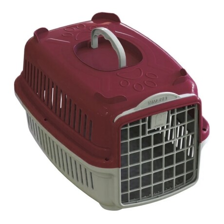 Transportadora Plástica Rígida Mascotas Pequeñas MMA PET N°1 Bordó