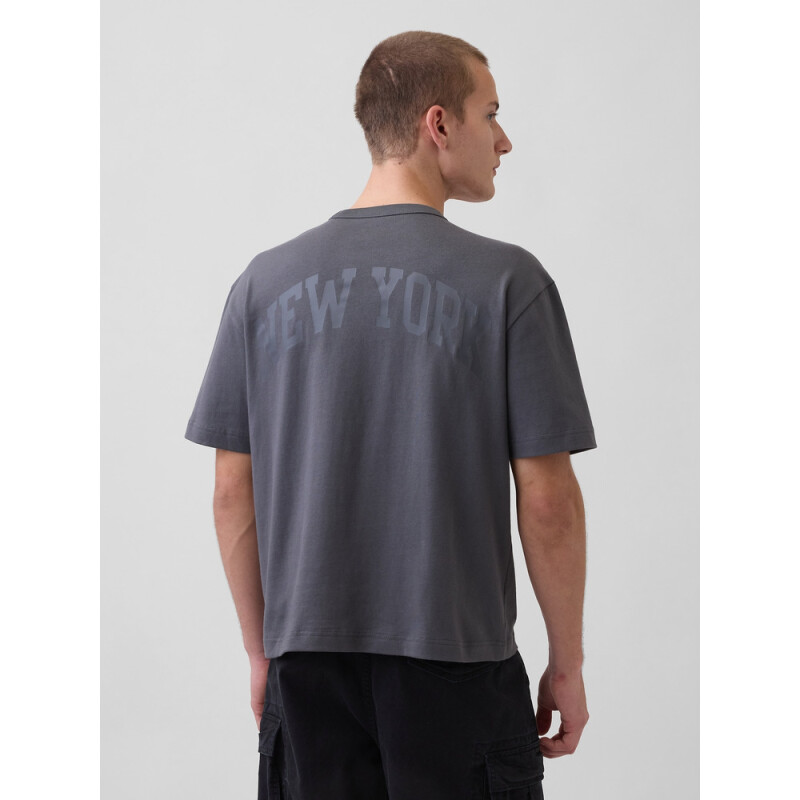 INTL HVY CROP LOGO T BLUE SLATE