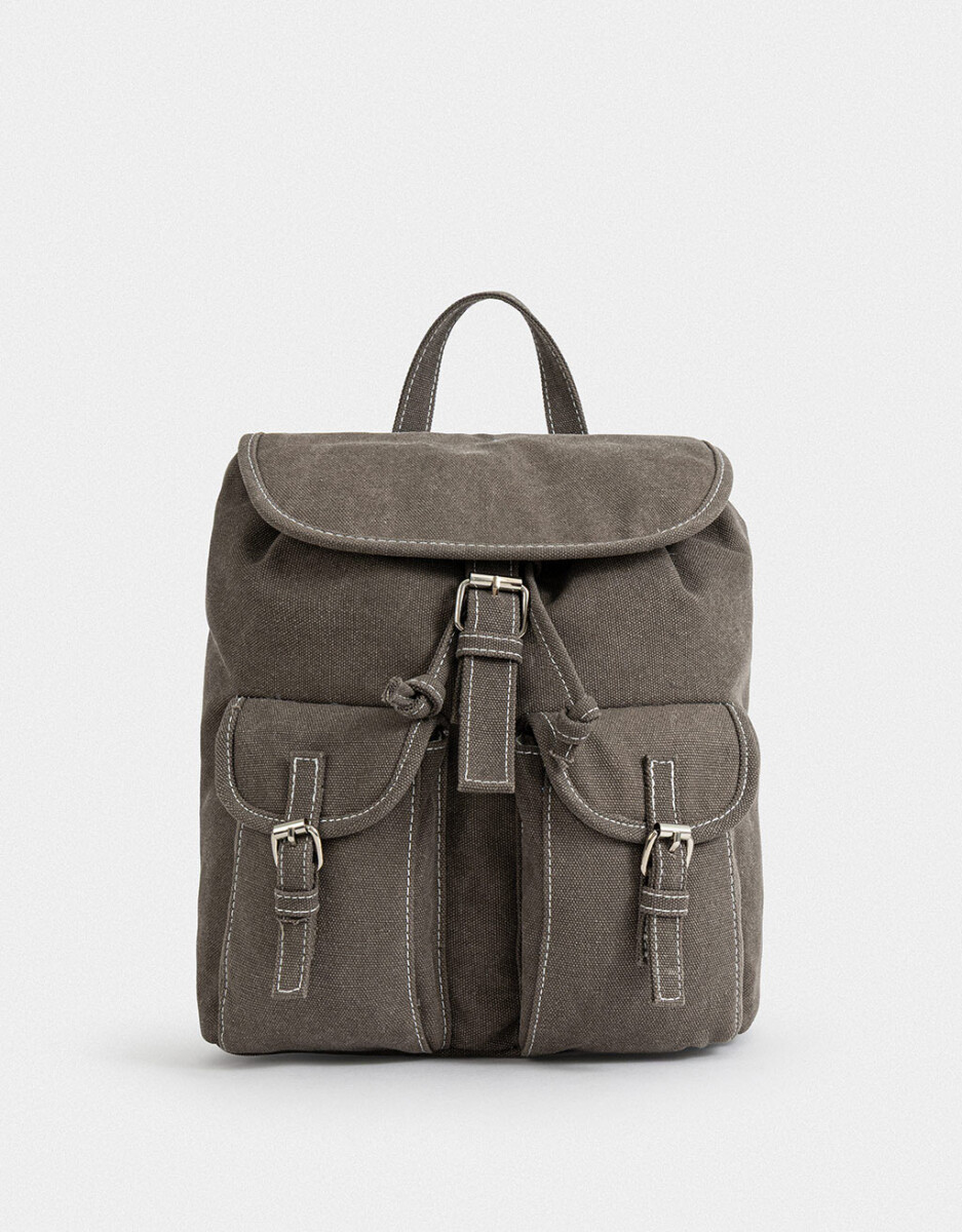 Mochila Canvas Gris 