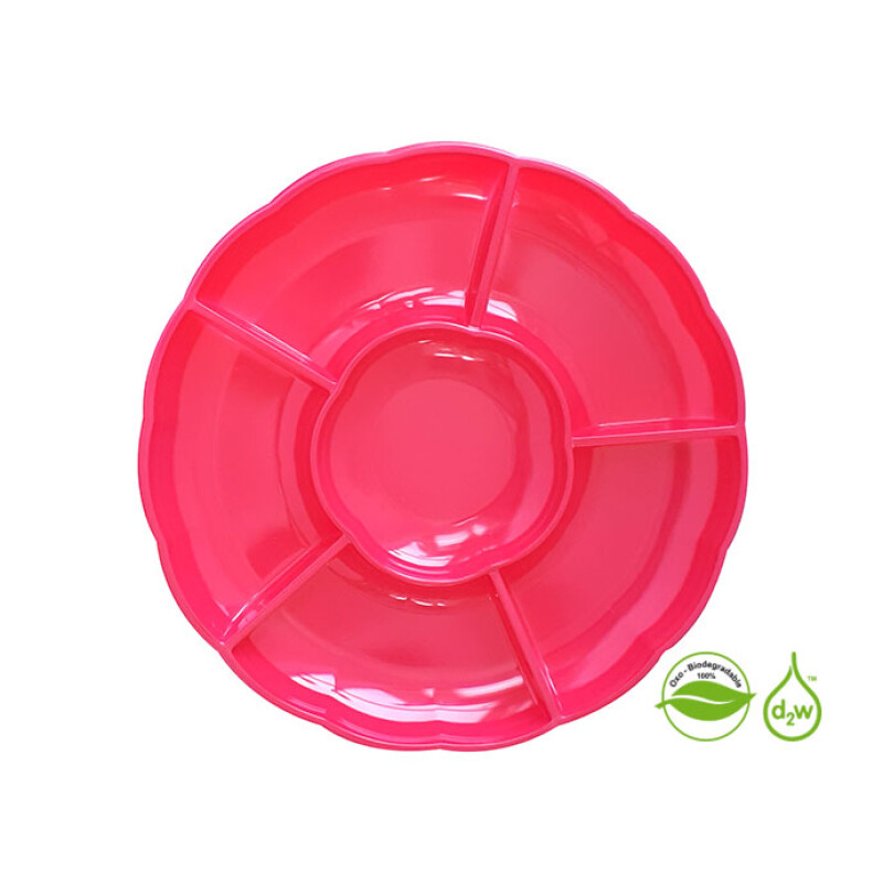 Bandeja Circular Biodegradable para Copetin x3 Un Fucsia