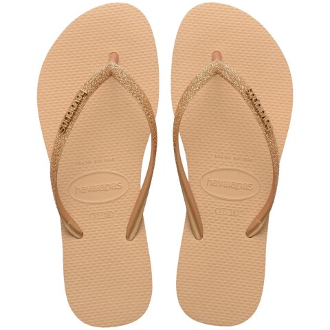 Sandalias Havaianas Slim Glitter Ii Mujer Dorado