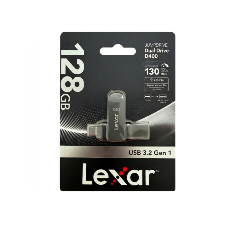 Pendrive Lexar 128GB Dual Jumpdrive D400 USB-A y USB-C 3.2 Pendrive Lexar 128GB Dual Jumpdrive D400 USB-A y USB-C 3.2