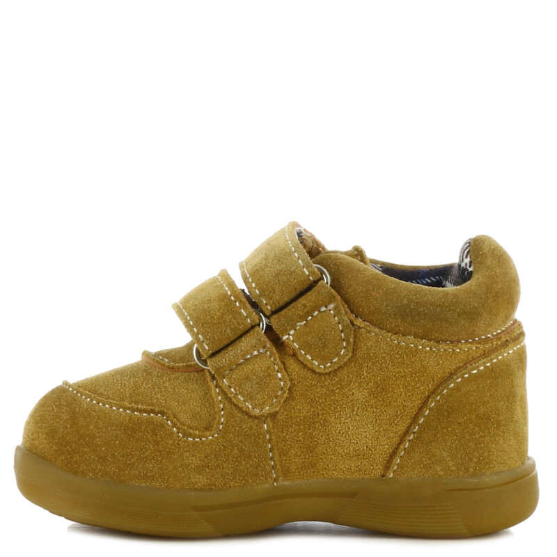 Zapatos de Niño Croco Kids COKI de cuero con velcros Tan