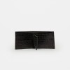 Billetera De Hombre Bernard En Cuero Grabado Croco Negro
