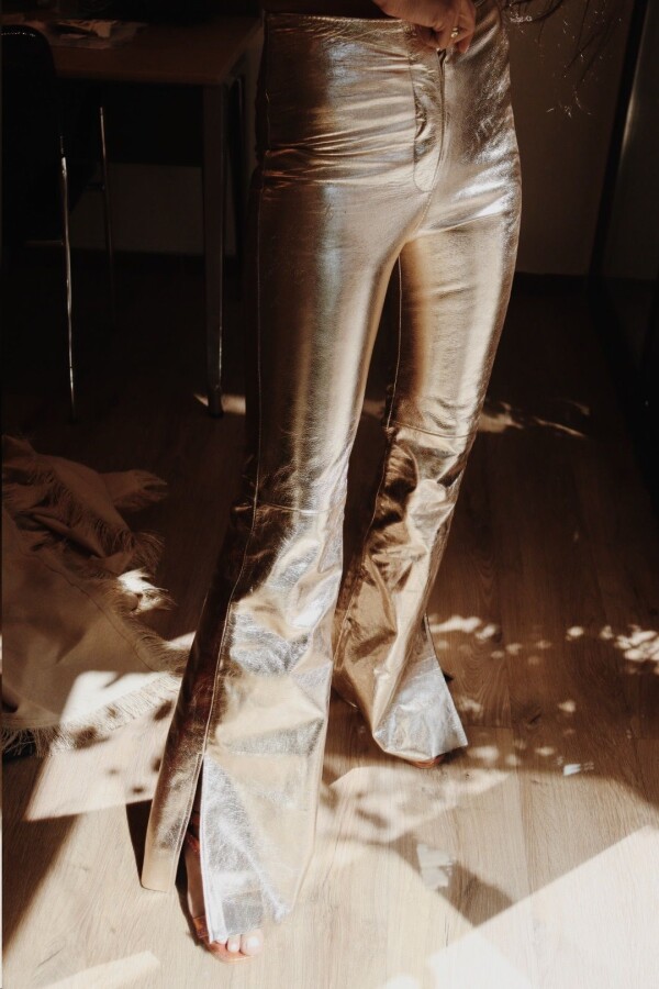 Formal Leather Pants Galácticos Champagne