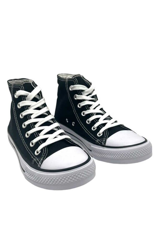 BOTA DEPORTIVA MEDIO BASKET LONA ADULTO Negro