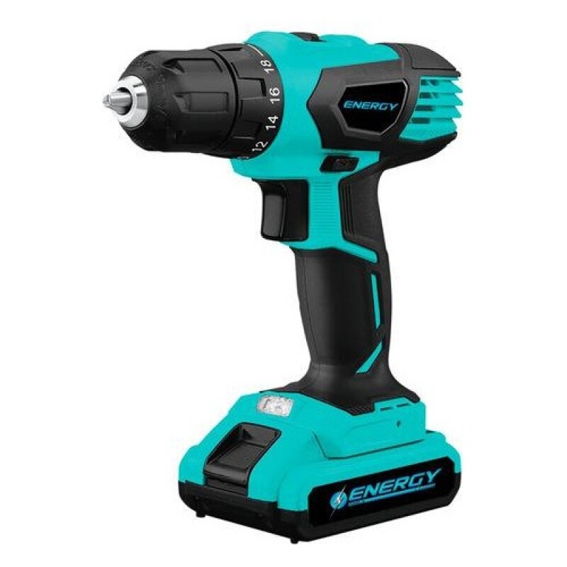 Taladro atornillador a batería Energy 18V litio 13mm Celeste