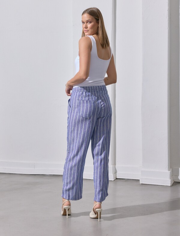 Pantalon Lino AZUL