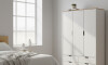 Ropero - 3 Puertas - 4 Cajones - Línea Nórdica Roble/Blanco