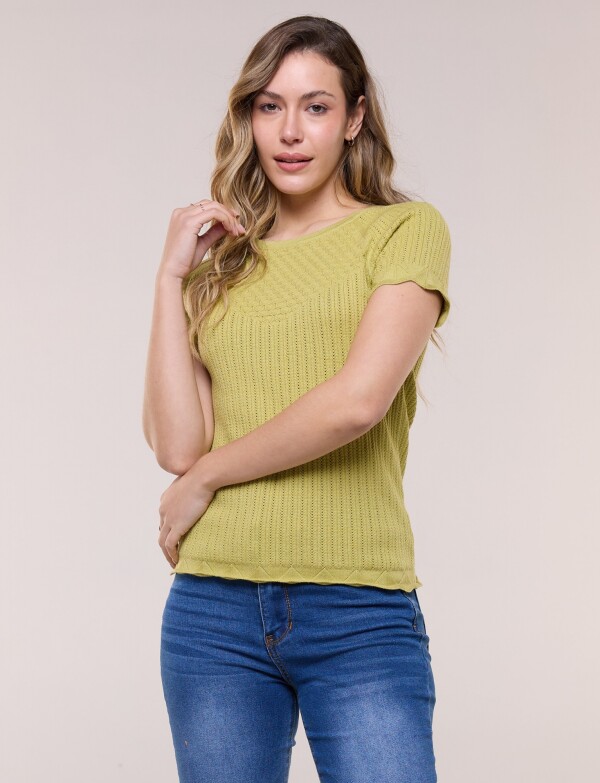 Blusa Tejido Calado VERDE CLARO