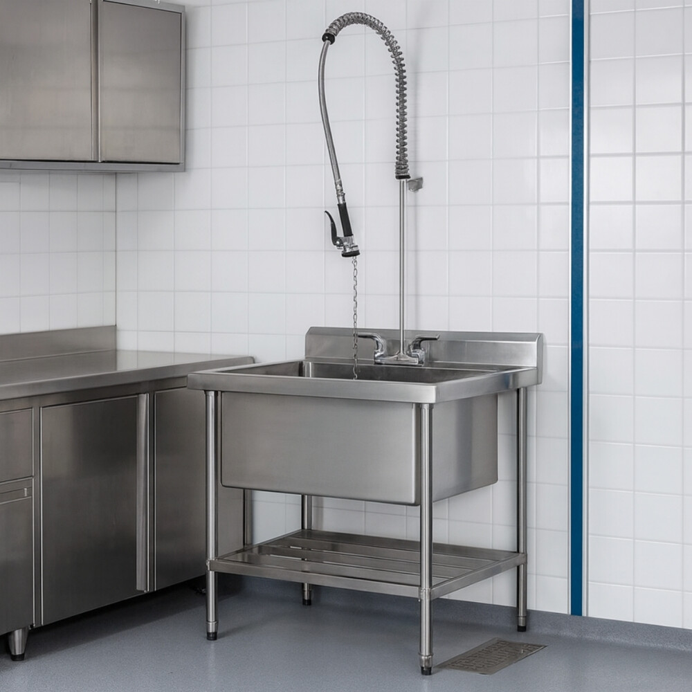 Piletón Fregadero Industrial 90x50x40 cm Acero Inoxidable Piletón Fregadero Industrial 90x50x40 cm Acero Inoxidable